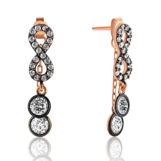 Chain Infinity Silver Earrings