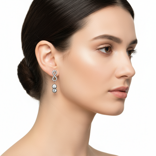 Boucles d'oreilles chaîne infini en argent