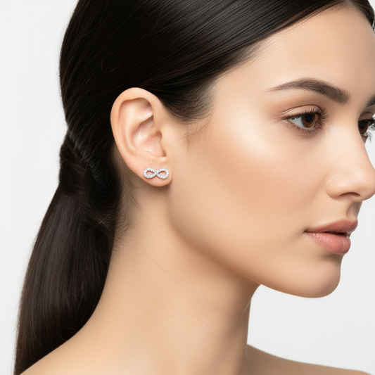 Silver Infinity Stud Earrings