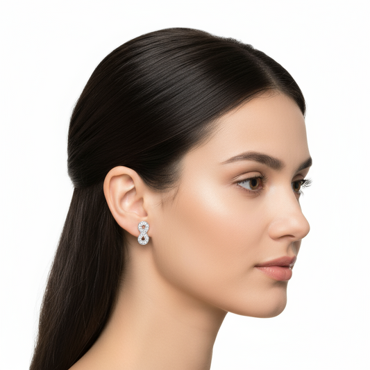 Silver Infinity Stud Earrings