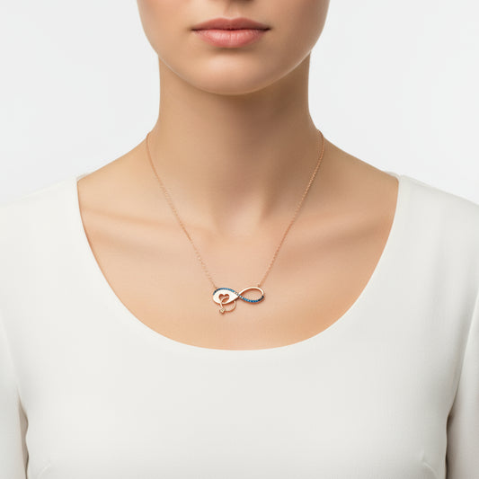 Silver Infinity Single Stone Pendant Necklace