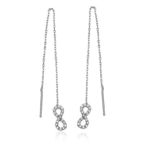 Chain Infinity Silver Earrings