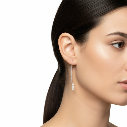 Boucles d'oreilles chaîne infini en argent