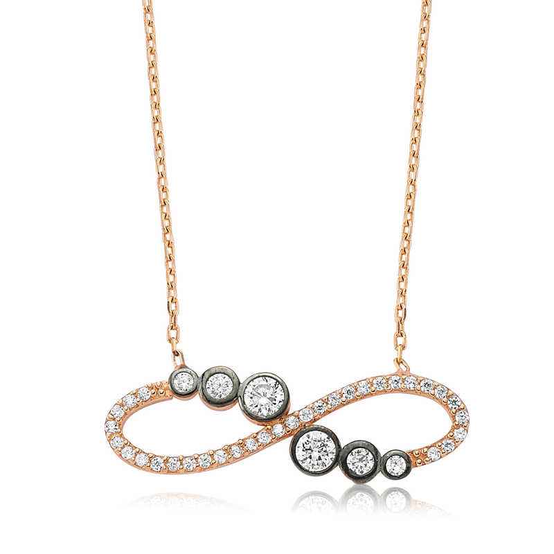 Waterway Infinity Women's Rose Gold Plated Silver Necklace