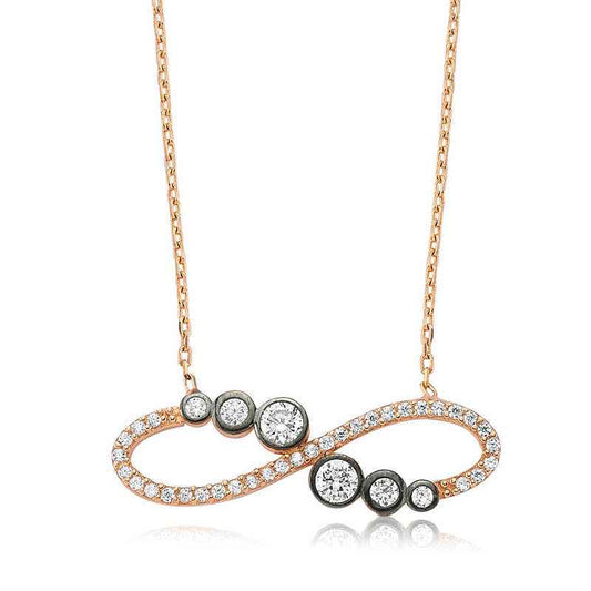 Waterway Infinity Women's Rose Gold Plated Silver Necklace
