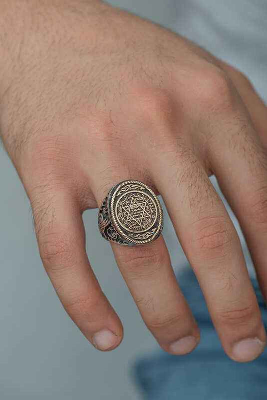 Solomon's Seal Men's Silver Ring