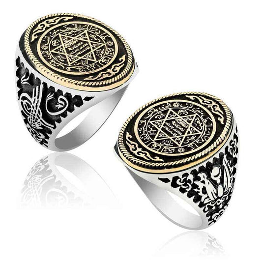 Solomon's Seal Men's Silver Ring