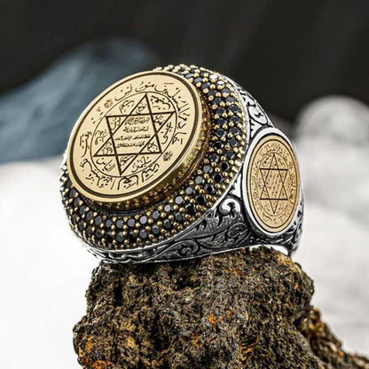 Silver Seal of Solomon Men's Ring