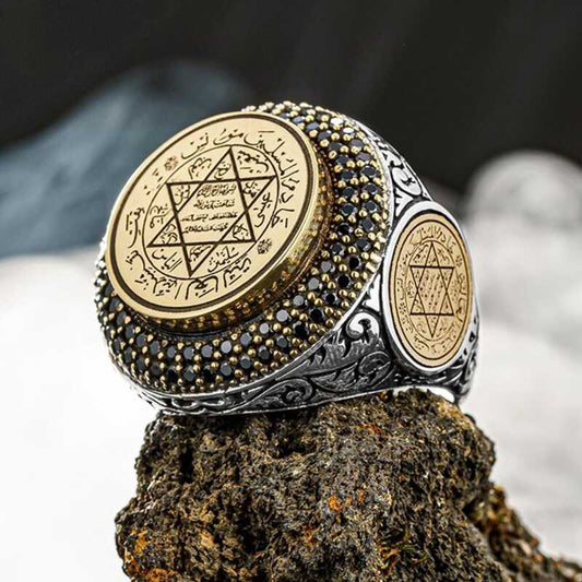 Silver Seal of Solomon Men's Ring