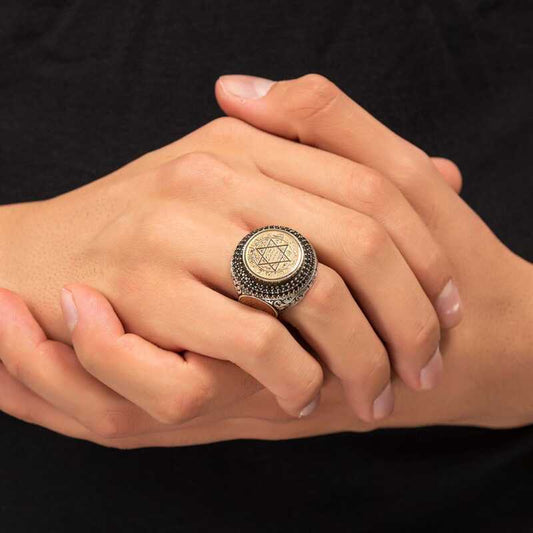 Silberner Herrenring mit Siegel Salomons