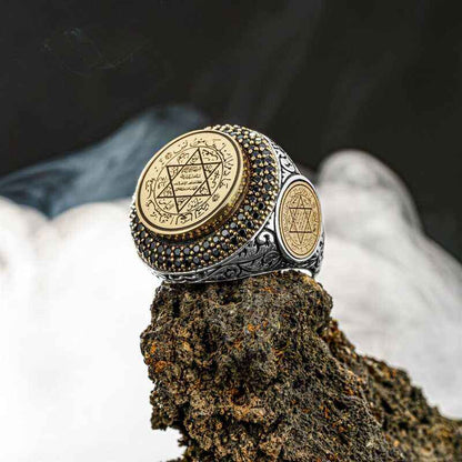 Silver Seal of Solomon Men's Ring