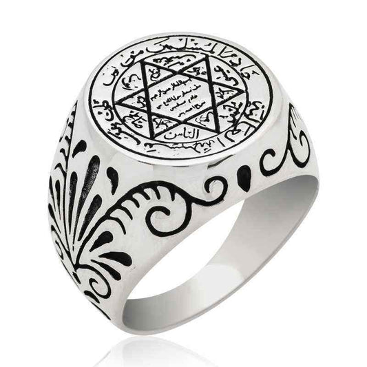 Solomon's Seal Men's Silver Ring