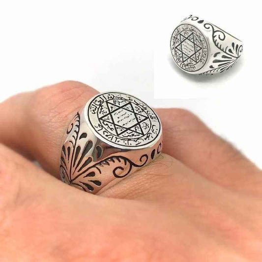 Solomon's Seal Men's Silver Ring