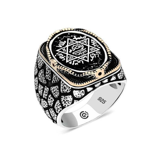 Oval Seal of Solomon Men's Silver Ring