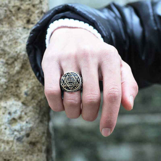 Silver Seal of Prophet Solomon Men's Ring