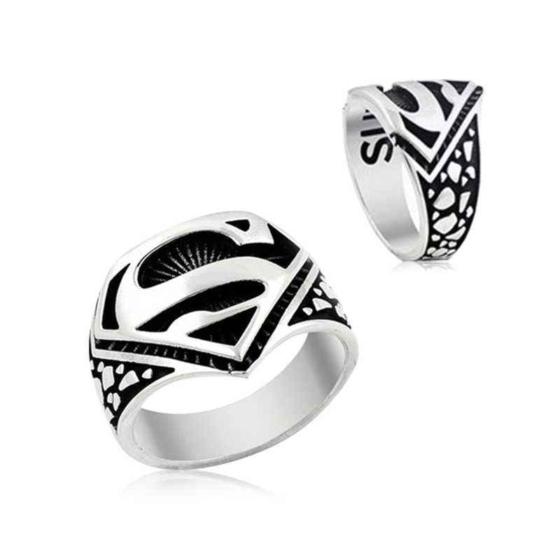 Superman Symbol Silver Ring