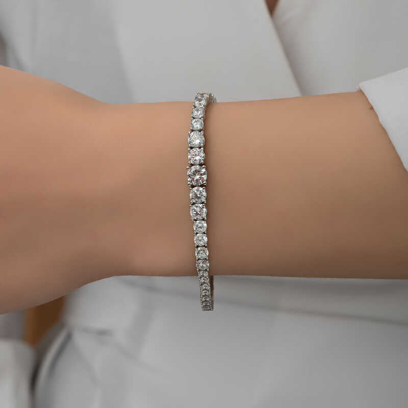 Bracelet en argent pour femme Filtration White Stone Waterway