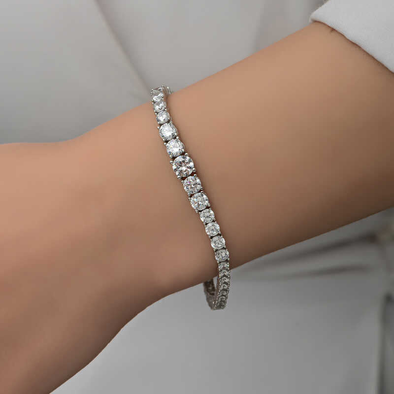 Bracelet en argent pour femme Filtration White Stone Waterway