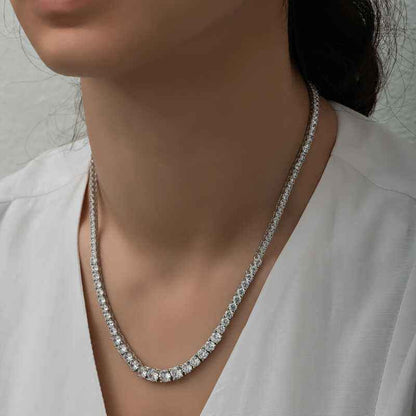 Süzme White Stone Waterway Women's Silver Necklace