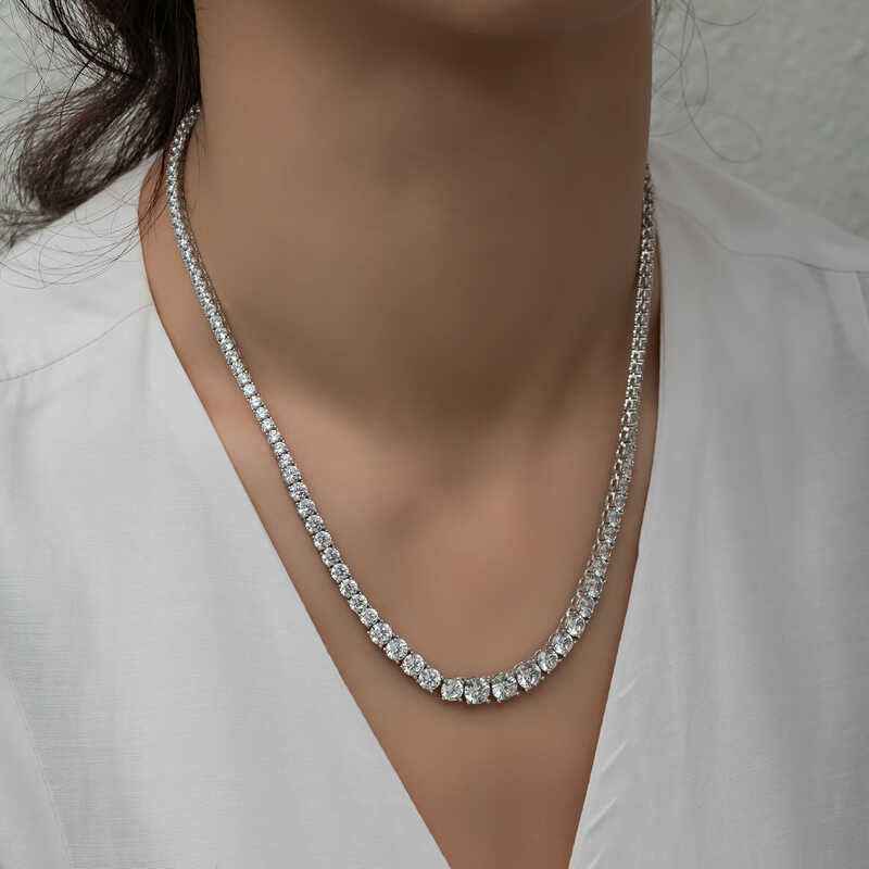 Süzme White Stone Waterway Women's Silver Necklace