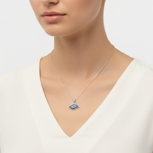 Women's Silver Evil Eye Necklace