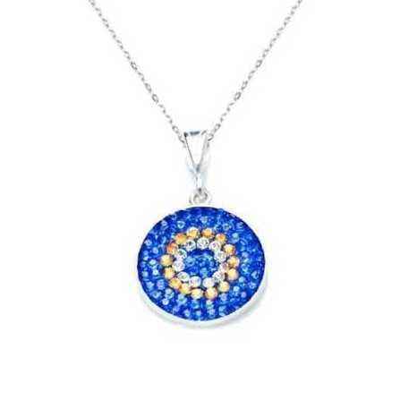 Women's Silver Evil Eye Pendant