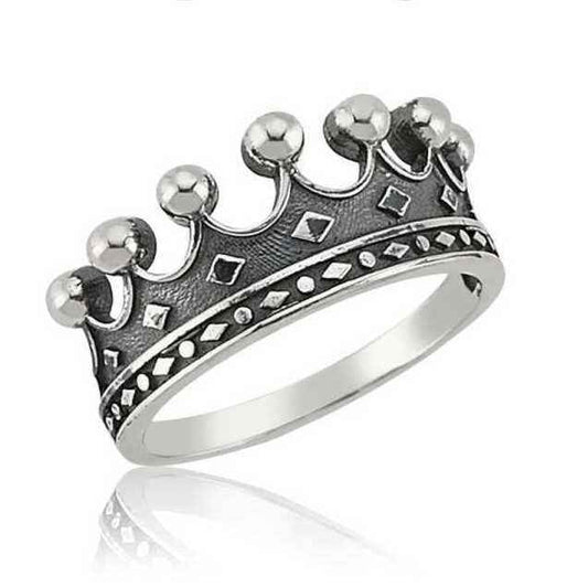 King's Crown Silver Ring