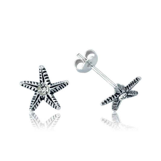 Starfish Stud Silver Earrings