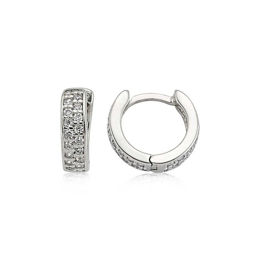 Boucles d'oreilles en argent avec anneau en pierre