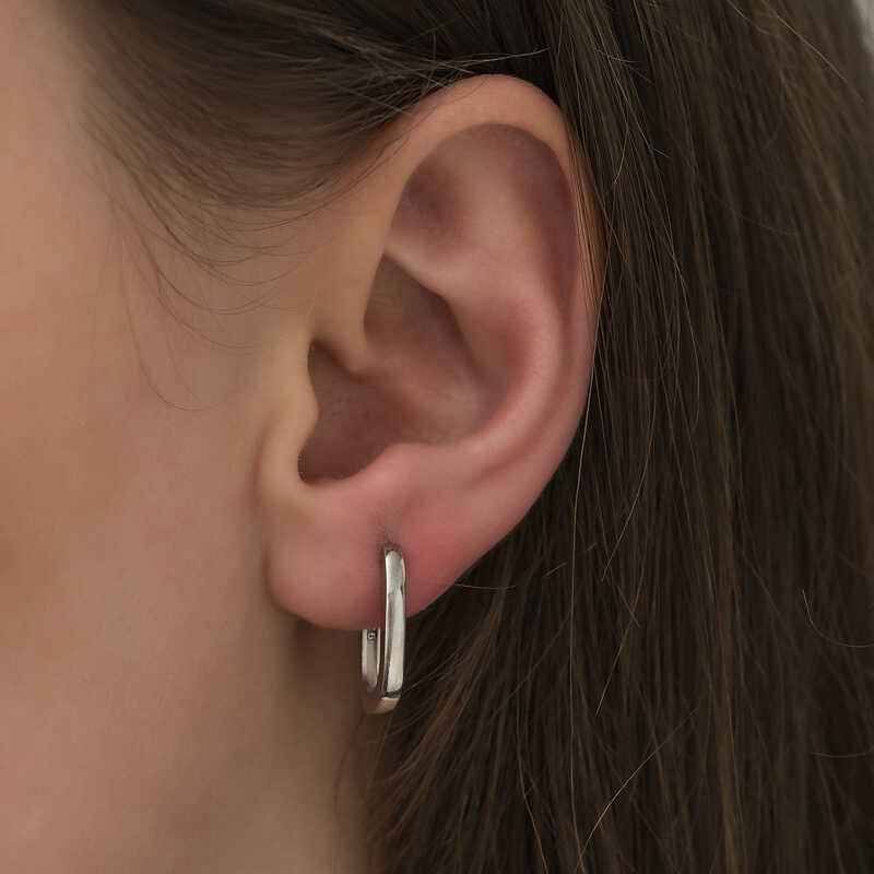 Plain J Women's Silver Earrings