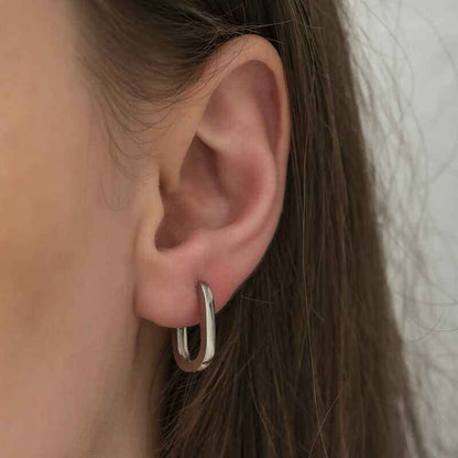 Plain J Women's Silver Earrings