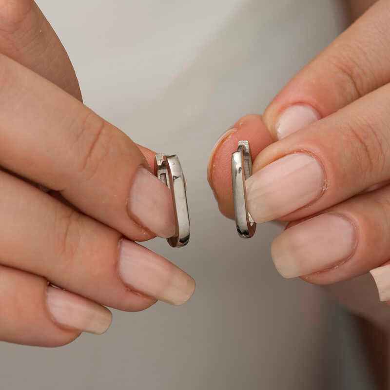 Plain J Women's Silver Earrings