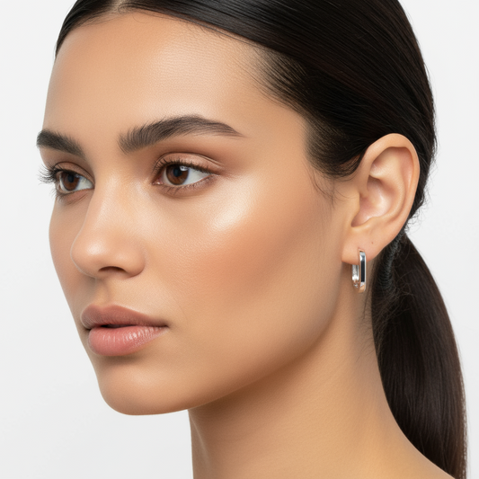 J Steinfreier Damen-Silberohrring