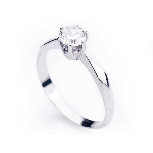 Single Stone Women's Silver Ring