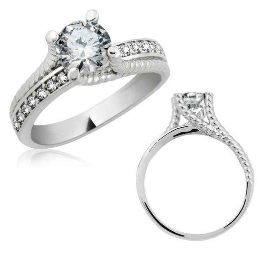 Single Stone Women's Silver Ring