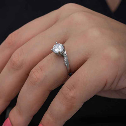 Single Stone Women's Silver Ring