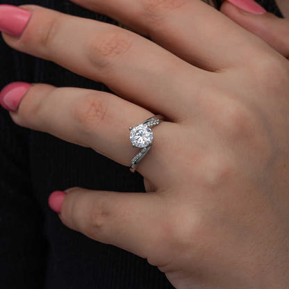 Single Stone Women's Silver Ring