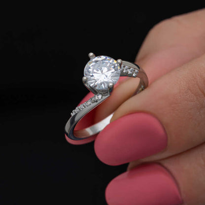 Single Stone Women's Silver Ring