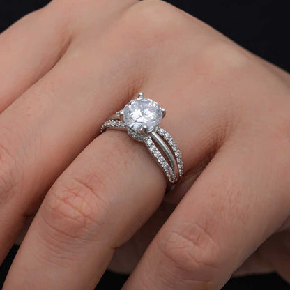 Single Stone Women's Silver Ring