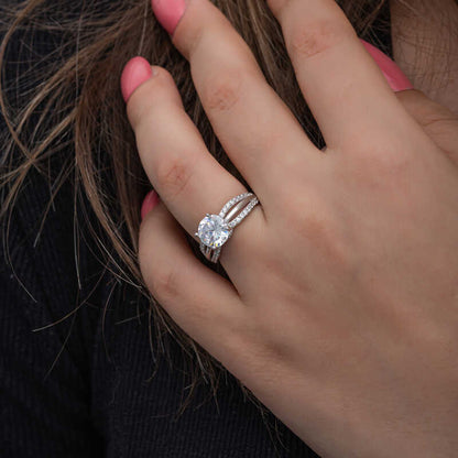 Single Stone Women's Silver Ring