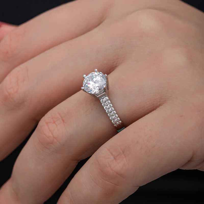 Single Stone Women's Silver Ring