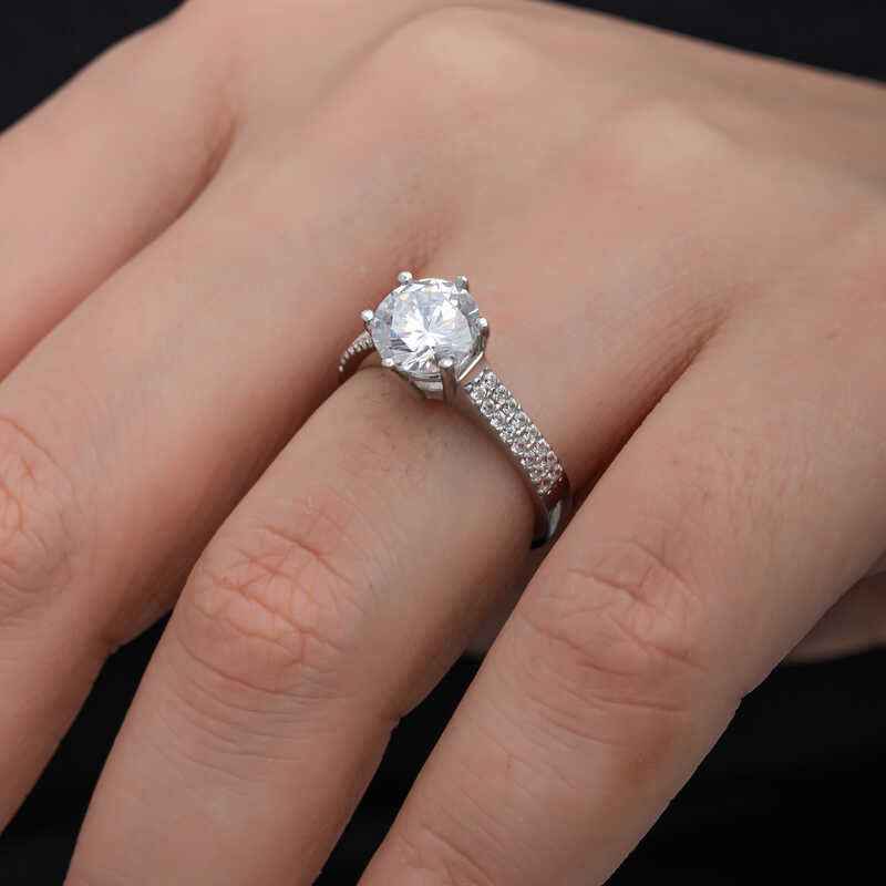 Single Stone Women's Silver Ring