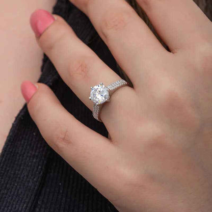 Single Stone Women's Silver Ring