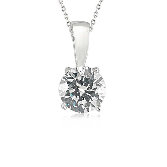 Single Stone Women's Silver Necklace