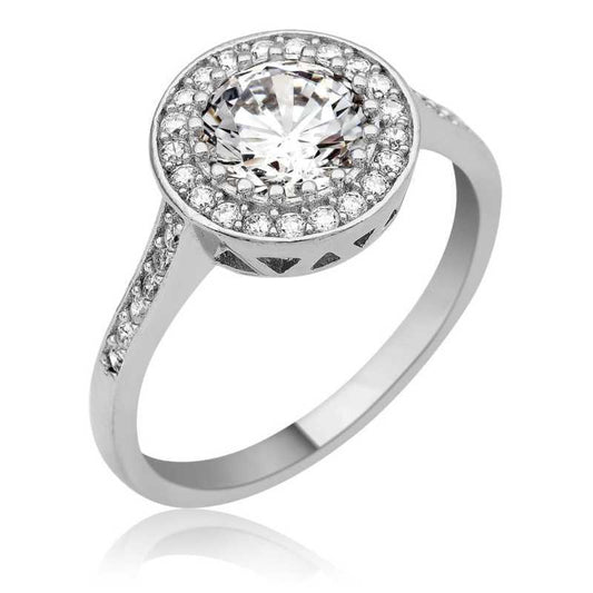 Single Stone Women's Silver Ring