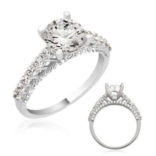 Single Stone Women's Silver Ring