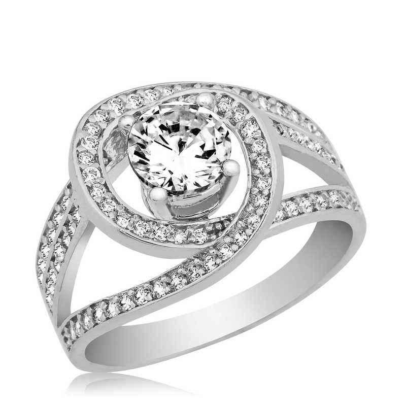 Single Stone Women's Silver Ring