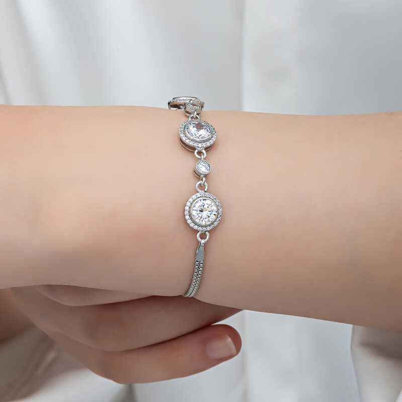 Single Stone Women's Silver Bracelet