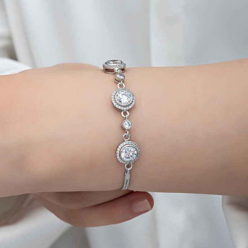 Single Stone Women's Silver Bracelet