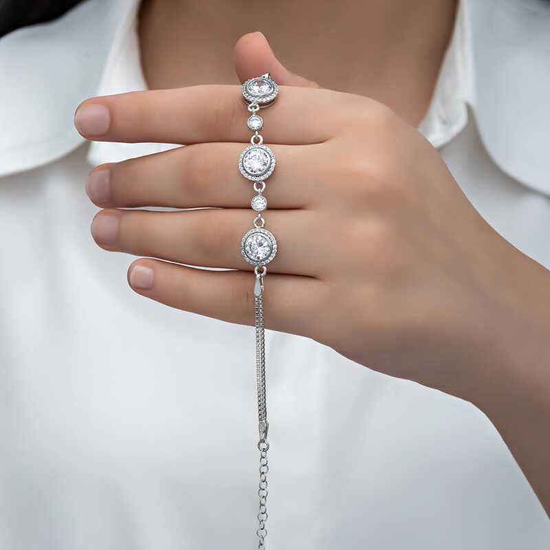 Single Stone Women's Silver Bracelet